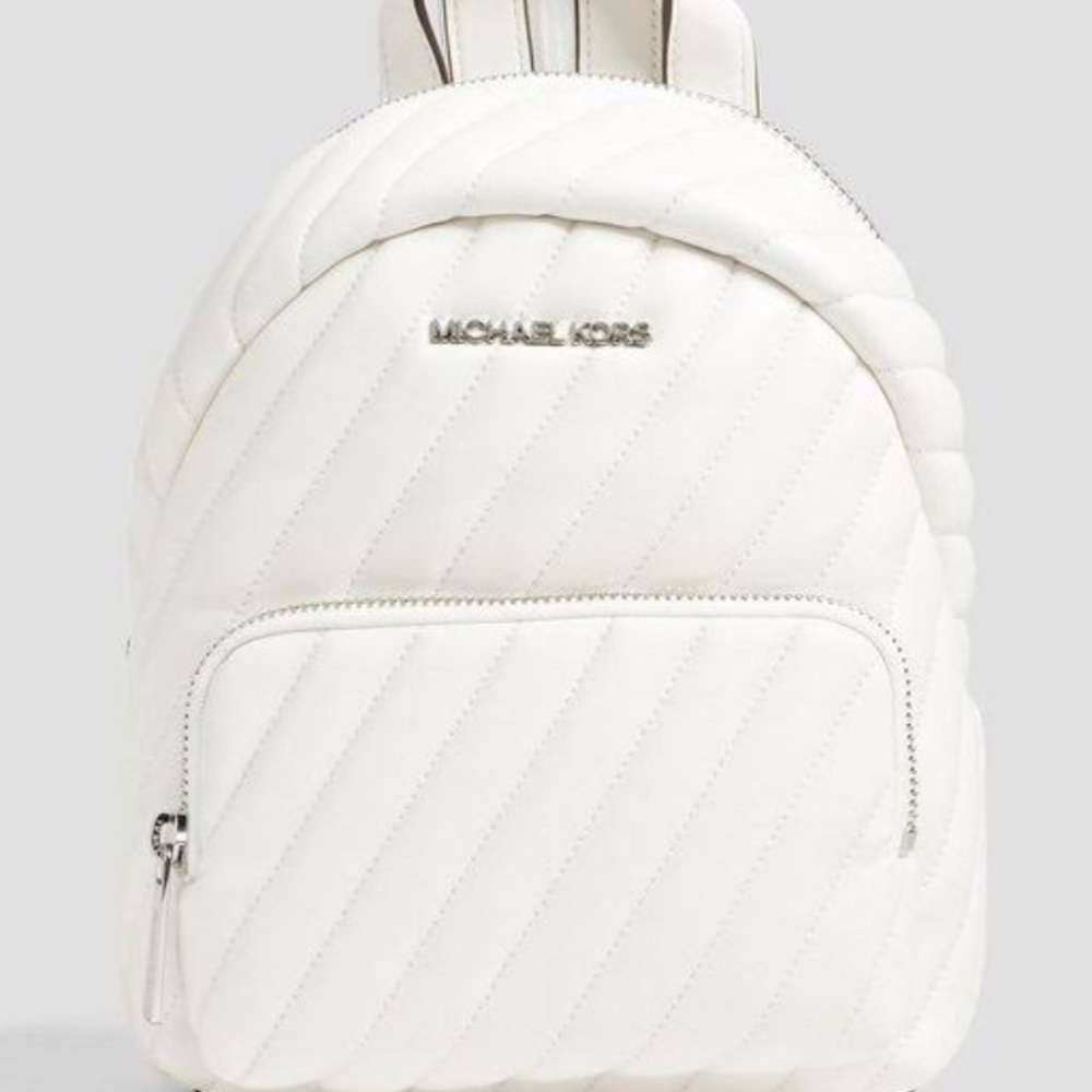 Michael Kors Vegan White Leather Backpack
